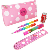 Parteet Combo (Pack Of 6 Items) Stationery Set With 1 Hello Pouch, 1 Folding Pen, 1 Eraser, 2 Pencils And 1 Scale For Kids