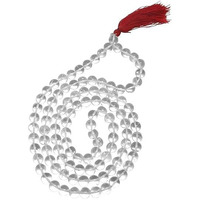 Arihant Gems And Jewels Sphatik/Crystal Jaap Mala For Pooja (108+1 Beads) | Natural & Certified | Astrological Beads | Positive Effect | Unisex Both For Men & Women (5.5 Mm-6Mm)