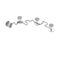 Dhruvs Collection Pure Silver Bis Hallmarked Oxidized Flower Design Buttons For Kurtis And Kurta For Men & Women