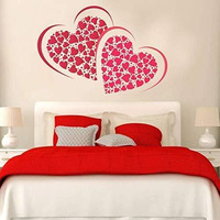 Printelligent Vinyl Romance Wall Sticker (Red, 70 X 50 Cm)