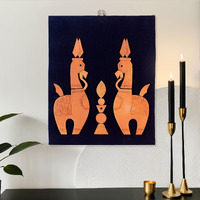 Amar Mati Terracotta Bankura Horse Pair Wall Art, Handmade, Decorative Wall Hanging For Livingroom, Home Decor, Gift (12 Inch X10 Inch)