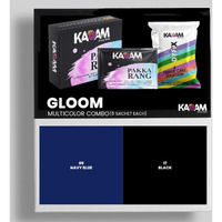 Kadam Pakka Rang Fabric Dye Multicolour | 50G Pack | Includes Dyfix Color Fixer | Permanent Fabric Dyes For Old Faded Jeans And Clothes (Combo 04: Gloom)