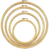 Embroiderymaterial Round Wooden Embroidery Hoop Combo Of 4 Different Sizes (4Pieces)
