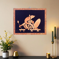 Amar Mati Terracotta Ganesha Writing Mahabharat Wall Art, Handmade, Decorative Wall Hanging For Livingroom, Puja, Home Decor, Gift (15 Inch X12 Inch)