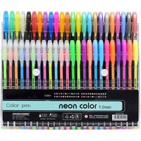 Super Toy 1.0Mm Neon Color Gel Pen Set Fine Tip Colouring Pens For Bullet Journal, Writing, Drawing, Mandala Art, School Craft Supplies - Pack Of 48 Pc
