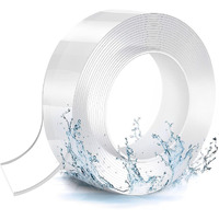 Punzone Double Sided Tape Heavy Duty, Silicon Tape Transparent Strong Adhesive Mounting Trackless Removable Washable Ideal For Posters, Photo Frames, Kitchen, Office, Car Decor(3 Meter)