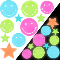 Funblast Star & Smile Shaped Glow In The Dark Radium Wall Ceiling Stickers, Decoration Stickers - 10 Pcs