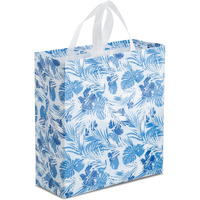 Drapme Large Size Pack Of 10 Pcs Rose Flower Printed Non-Woven Laminated Fabric Reusable Eco-Friendly Party Return Gift Bags (Large - 13X14X5 Inch)