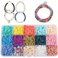 Patpat Beads For Jewellery Making Flat Beads Multicolor Flat Clay Beads For Bracelet & Necklace Making, Polymer Clay Beads For Diy Craft, Jewelry Making Girls (6Mm, 15 Color) - 3000 Pieces