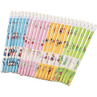 Amazon Brand - Umi 24 Pc Pencils With Eraser Tops, Colorful Wooden Pencils For Students