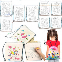 12Pc Diy Coloring Return Gifts Bags For Kids Birthday Party - Reusable Goodie Bags Gift Bags Small - Hand Bag For Kids - Birthday Return Gifts For Kids Age 8 12 3 4 5 - Haversack Return Gift Bags For Kids Birthday