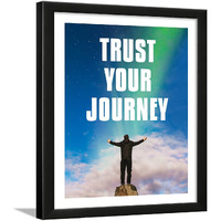 Chaka Chaundh - Motivational Quotes Frames - Framed Posters - Quotes Frames For Office, Student, Entrepreneur - Quotes Wall Frames - Posters With Frame (Trust Your Journey - Blue)