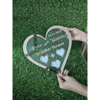 Ukani Acrylic Couple Thumb Impression Heart Shape Gift (30 Cm X 30 Cm) | Wedding Thumb Print | Personalized Text | Anniversary/Valentine Gift (Rose Gold)