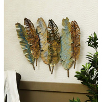 Decore Basket 6 Leaf Led Nature Wall Art (Multicolour, Medium)