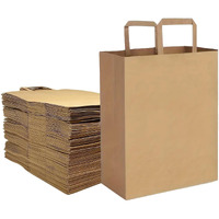 Aakriti Kraft Paper Gift Bags With Flat Handles - Brown 25 Pack, Medium (10" X 8" X 5") For Shopping, Home, Office, Retail & Merchandise