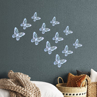 Freny Exim 12 Pcs 3D Pvc Home Dcor Butterfly With Double Gum Tape(Rainbow Tone)