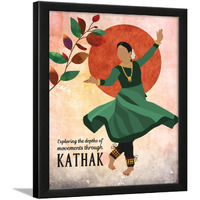 Chaka Chaundh  Kathak Dance Wall Frame  Indian Classical Dance Framed Quotes  Best Vintage Poster (14 X 11 Inches)