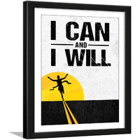 Chaka Chaundh - I Can And I Will Motivational Quotes Frames - I Can And I Will Poster - I Can I Will Wall Frame - (13.6 X 10.6 Inches) (I Can & I Will - Yellow)