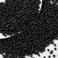 Indikonb Seed Beads Opaque Coloured Small Glass Beads 11/0 2Mm | Tiny Beads For Vibrant Crafting | Perfect For Jewelry Making, Diy Projects, And Beading (Black)