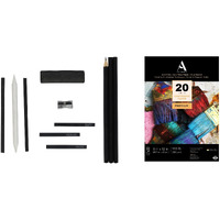 Artright 31-Piece Professional Drawing Kit  Includes Graphite & Charcoal Pencils, Blending Stump, Sharpener, Charcoal Block & 20 A4 Sketch Sheets  Ideal For Artists, Students & Beginners