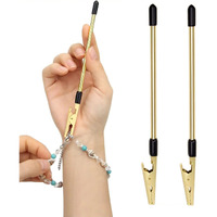 Hian Jewelry Clasp Helper Tool  Easy Fastener Aid For Bracelets, Necklaces & Watches | Ideal For Gold, Silver & Fashion Jewelry | Anti-Tangle Clasp Assist Device (Gold, Pack Of 2)