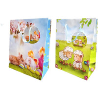 Fab Nation Pack Of 6 Christmas Theme Birthday Return Gift Paper Bags | Red Party Favor Paper Bags For Happy Birthday Decoration Girls