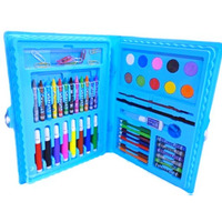 Shrikirti Jumbo Colour Box Easy To Carry Cartoon Print Box Contents- Wax Pencils, Wax Crayons, Sketch Pens, Oil Pastel Colours, Watercolors, Pencil, Brush, Eraser, Glue, Upins