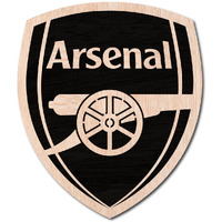 Tenorarts Arsenal Merchandise Wooden Logo Crest Wall Hanging Accessories Decor Art Piece With Matt Finish Wooden Texture (12 Inches X 12 Inches)