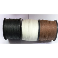 Omx 0.5 Mm Thick, String Waxed Cotton Cords Pack Of 3 Colours, 100 Mtr In 1 Roll - Total 300 Mtr (Black, White & Brown)