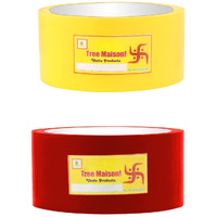Tree Maison Coronating Homes Vastu Red - Yellow Tape | Size - 2 Inch (48 Mm) Approx | Length- 20 Meter (Approx) | Vastu Tape Remedy For Toilet | Vastu Tape For Main Door Entrance | Pack Of 2