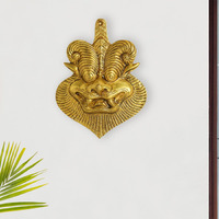 Exclusivelane 'Lord Yali' Wall Dcor Pure Brass Wall Hanging (6.2 Inches, 0.54 Kg)|Hand-Etched Brass Wall Decoration Item For Living Room Wall Hanging For Home Decoration