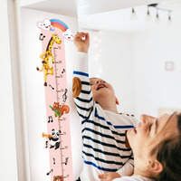 Jaamso Royals Multi Measure Animals Self Adhesive Kids Room Dcor Wall Sticker (50 Cm X 70 Cm)