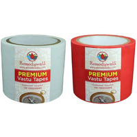 Remedywala Vastu Tape For Vastu Correction Of Toilet And Entrance Combo Of Vastu White Tape - Vastu Red Tape (Size 3 To 4 Inch - 20 Meter Approx, Pack Of 2)
