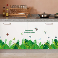 Jaamso Royals Grass Leaves Design Vinyl Self Adhesive Home Dcor Wall Sticker (70 Cm X 50 Cm)