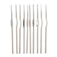 Prokart Crochet Hooks Steel Sewing Needles Set For Weaving Sewing Craft Sweater Woolen Yarn Weaving Tools Set Of Case- 10 Pcs In Steel