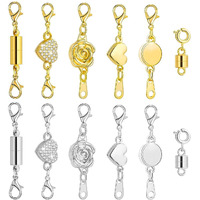 Hasthip 12Pcs Stylish Necklace Clasps And Closures 6-Style Golden & Silver Alloy Necklace Extension Clasps Bracelet Clasps Necklace Clasps Jewelry Lobster Clasps Closures For Necklace Bracelet
