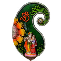 Purpledip Resin Wall Hanging Radha Krishna: Collectible Wall Decor For Home Temple, Walls (12392)