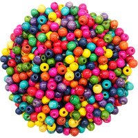 Resonant Craft 500 Pcs Wooden Beads 10Mm Multicolor Glossy Wooden Beads For Hobby & Crafts, Diy And Necklace Garland Making