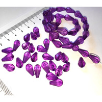 Go-Set-Get! 8X12Mm Tear Drop (300 Pcs) Dark Purple Bicone Macrame Crystal Plastic Beads For Arts, Crafts & Decoratives-High Sparkle Cutting Crystal Beads For Macrame, Jhula, Torana, Jhumar (Darkpurpledrop8X12)