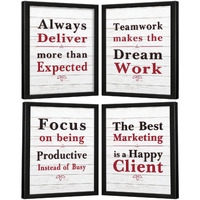 Chaka Chaundh Acrylic Quotes Frames - Motivational Wall Frames For Office - Set Of 4 White Posters