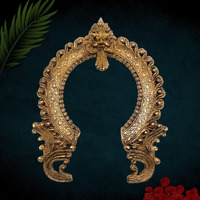 Bhunes Brass Handmade Prabhavali Arch Frame For Home Temple Decor  Wall Hanging Prabhawal Prabhawali Prabhaval For Deity | Traditional Kirtimukha Backdrop, Gold, 14.5 Inch, 1 Piece
