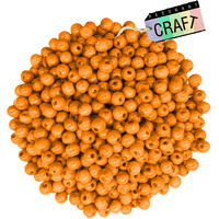 Resonant Craft 500 Pcs Wooden Beads 10Mm Orange Color Glossy Wood Beads For Hobby & Crafts, Diy And Necklace Garland Making
