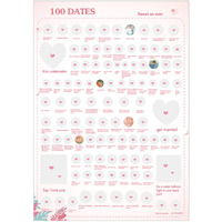 Awaqear 100 Dates Scratch Off Poster - Date Night Ideas Bucket List - Wedding Gifts For Couple, Valentine's Day Gift Idea