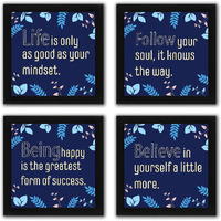 Interio Crafts Motivational Quotes Posters With Frame, Inspirational Quotes, Frame Size 9 X 9 Inches- Pack Of 4