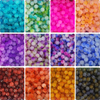 Indikonb Glass Dual Tone Jelly Beads 8Mm | Multicolour Gradient Beads For Crafts & Bracelets