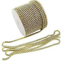 Prokart Golden Metal Stone Chain (Lace) 10 Mtr For Embroidery,Jewellery And Art And Craft