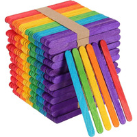 Kraftella Multicolor Ice Cream Wodden Sticks For Crafts And Projects, Natural Wood, Wax Sticks, Popsicle Stick Crafts For Kids, Wood Sticks, Sticks For Crafting, Ice Cream Sticks Colored (500)