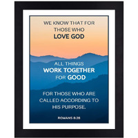 Interio Crafts Bible Verse Wall Frames,God Verse Framed Poster For Living Room, Bedroom, Kitchen, Study Room Or Office Wall Decor -Romans 8:28 - Synthetic Wood - 13 X 10 Inches
