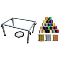 Ragro Aari Embroidery Stand, Square Type, 24 X 16 Inches, With 12 Pieces Cip And 23 Multi-Colour Zari Threads /Alternative For Hoops/Aari Work Materials