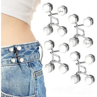 Retailio Jean Button Pins Adjustable Waist Buckle Extender Set, No Sewing Required Jean Buttons, Pant Waist Tightener For Jeans Dress Fit Instant Button (4 Pcs)